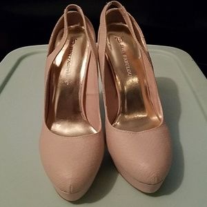 JustFab "Laurette" platform slingback pumps